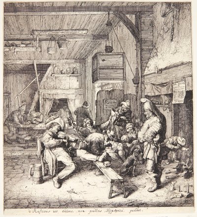 Skrzypek w izbie karczemnej autorstwa Cornelis Dusart