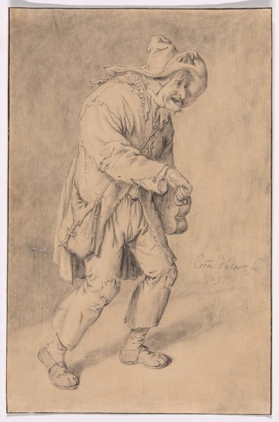 Gracz liry korbowej autorstwa Cornelis Dusart