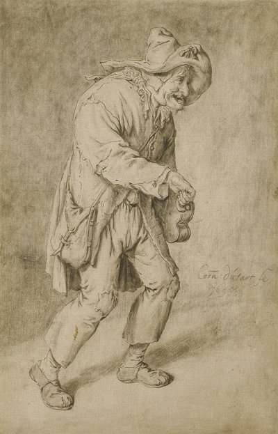 Gracz liry korbowej, 1695 autorstwa Cornelis Dusart