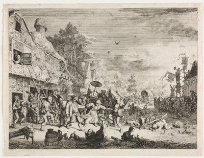 Wioska festiwalowa. autorstwa Cornelis Dusart