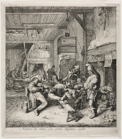 Skrzypek siedzący w karczmie autorstwa Cornelis Dusart