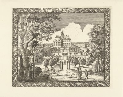 Widok na Huis te Werve w Voorburg Het Huys te Werve (tytuł na obiekcie) autorstwa Cornelis Elandts