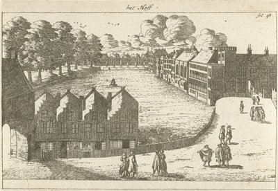Widok na Buitenhof Hoff (tytuł na obiekcie) autorstwa Cornelis Elandts