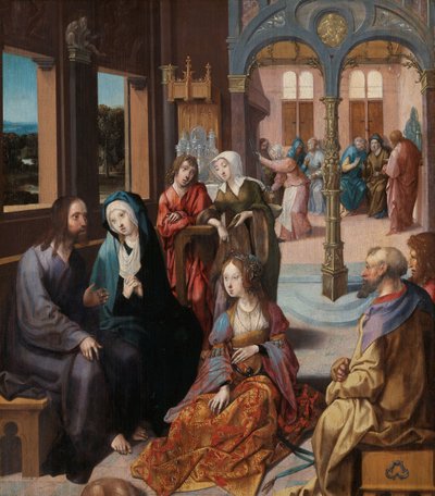 Druga wizyta Chrystusa w Domu Marii i Marty autorstwa Cornelis Engebrechtsz