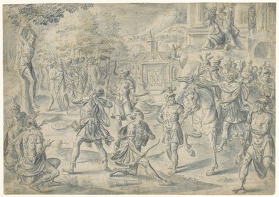 Strzelanie do zwłok ojca autorstwa Cornelis Floris (II) (circle of)