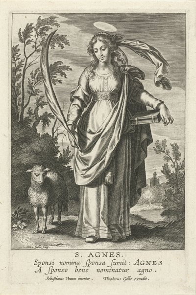 H. Agnieszka Mirror of the Illustrious Virgins (tytuł serii) autorstwa Cornelis Galle (I)