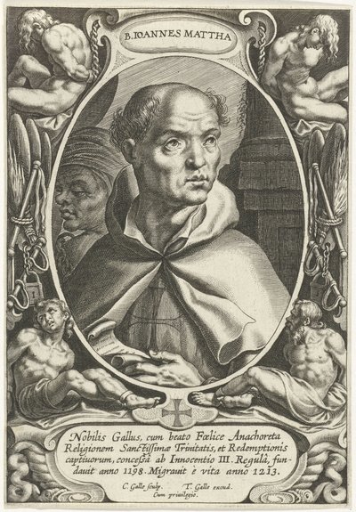 Św. Jan z Mateusza B. Ioannes Mattha (tytuł na obiekcie) Założyciele Zakonów (tytuł serii) autorstwa Cornelis Galle (I)