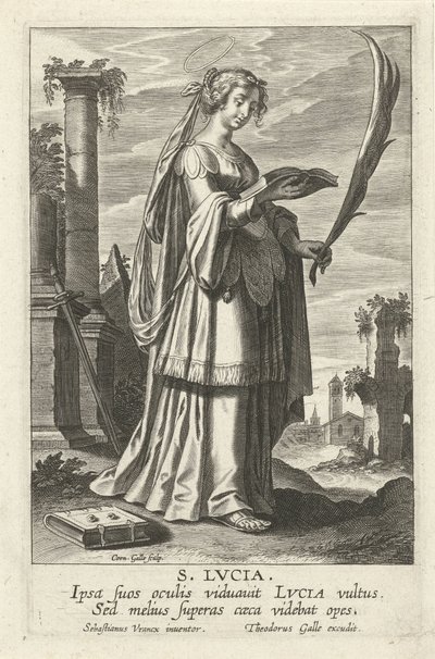 H. Łucja Mirror of the Illustrious Virgins (tytuł serii) autorstwa Cornelis Galle (I)