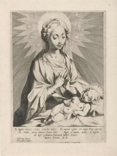 Maryja adoruje Dzieciątko Chrystus autorstwa Cornelis Galle (I)