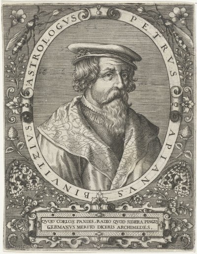 Portret Piotra Apianusa Petrus Apianus Binuitzius (tytuł na obiekcie) autorstwa Cornelis Galle (I)