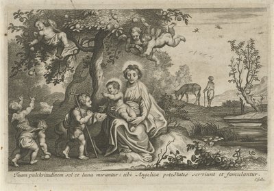 Maryja z Dzieciątkiem i Janem Chrzcicielem autorstwa Cornelis Galle (II)