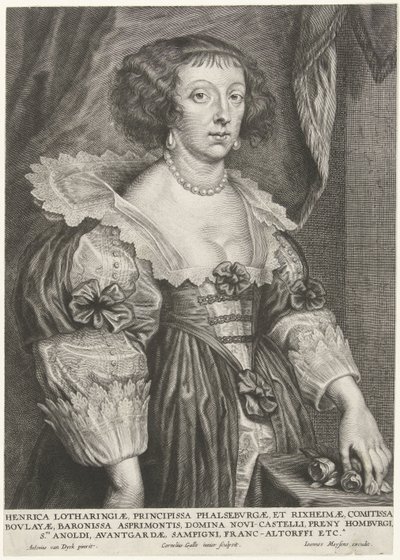 Portret Henriëtte van Lorraine autorstwa Cornelis Galle (II)