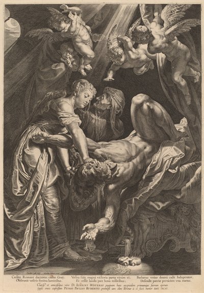 Judyta ścinająca głowę Holofernesowi autorstwa Cornelis Galle I after Sir Peter Paul Rubens