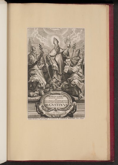 Strona tytułowa dla Cornelii Jansenii ... Avgvstinvs autorstwa Cornelis Galle I after Sir Peter Paul Rubens