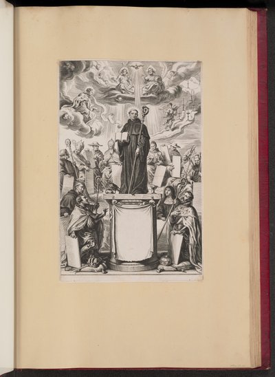Strona tytułowa Dommo Benedicto Haeftano S. Benedictvs Illvstratvs autorstwa Cornelis Galle I after Sir Peter Paul Rubens