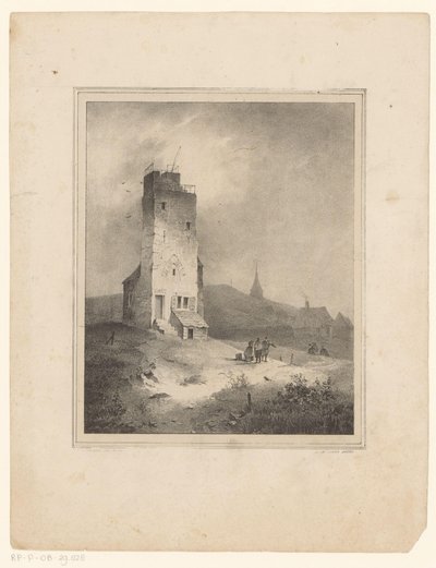 Wieża w krajobrazie wydm autorstwa Cornelis Gerrit Verburgh