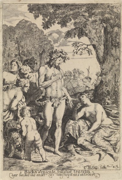 Bachus pociesza Ariadne Wraz z przyjściem Bachusa usuwa się smutek (tytuł na obiekcie) autorstwa Cornelis Holsteyn