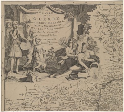 Mapa regionu na wschód i południe od Brukseli oraz hrabstwa Namur (u góry po lewej stronie) Carte de la Meuse ou Téâtre de la Guerre sur le Rhein, Moessele, Mayn, le Necker, Meuse avec les pais voisins (tytuł na obiekcie) autorstwa Cornelis Huyberts