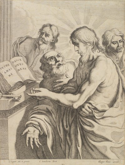 Chrystus przedstawia Piotra dla keyes autorstwa Cornelis I Danckerts