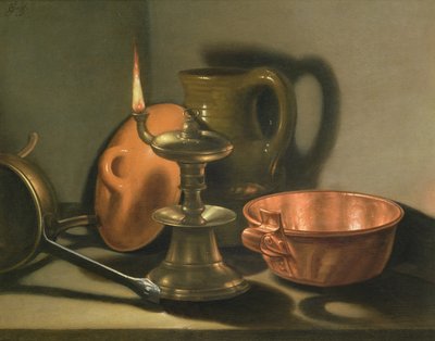 Martwa natura z lampą oliwną autorstwa Cornelis Jacobsz
