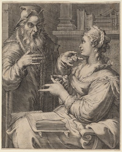 Filozofia autorstwa Cornelis Jacobsz Drebbel, after Hendrik Goltzius