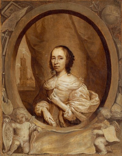 Anna Maria van Schurman, 1657. autorstwa Cornelis Janssens van Ceulen