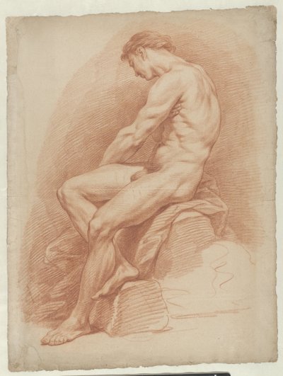 Siedzący mężczyzna nago autorstwa Cornelis Joseph d