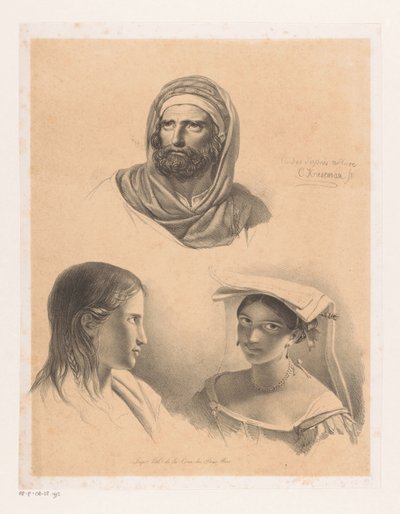 Trzy portrety autorstwa Cornelis Kruseman