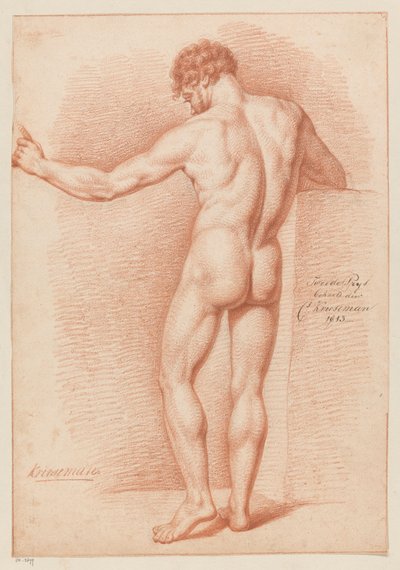 Stojący akt męski, widziany z tyłu (II nagroda 1813) autorstwa Cornelis Kruseman