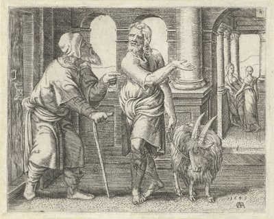 Samson z dzieckiem z teściem Historia Samsona (tytuł serii) autorstwa Cornelis Massijs