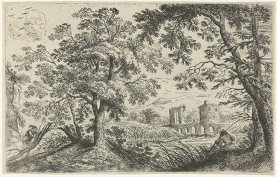 Krajobraz z rybakiem autorstwa Cornelis Matthieu