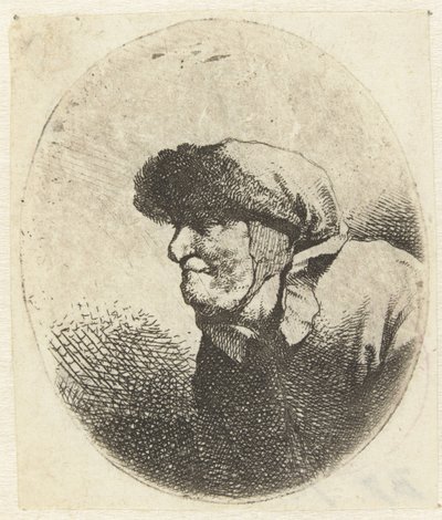 Popiersie starej kobiety z profilu autorstwa Cornelis Pietersz. Bega