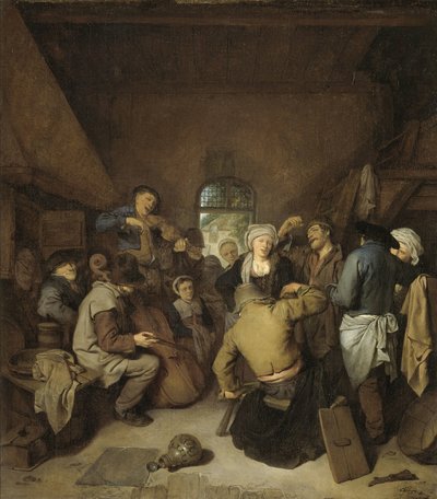Chłopi tworzący muzykę i taniec autorstwa Cornelis Pietersz. Bega