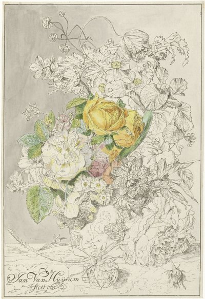 kompozycja kwiatowa autorstwa Cornelis Ploos van Amstel (signed by artist)