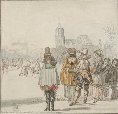 Elegancka firma na lodzie autorstwa Cornelis Ploos van Amstel (signed by artist)