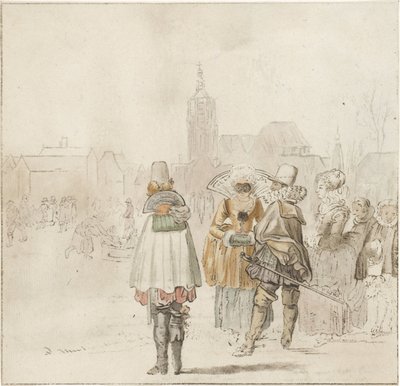 Elegancka firma na lodzie autorstwa Cornelis Ploos van Amstel (signed by artist)