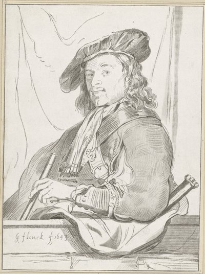 Mężczyzna na parapecie autorstwa Cornelis Ploos van Amstel (signed by artist)