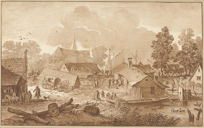 Widok na wieś ze stawem autorstwa Cornelis Ploos van Amstel
