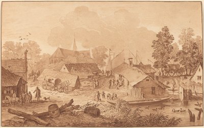 Wioska ze stawem autorstwa Cornelis Ploos van Amstel