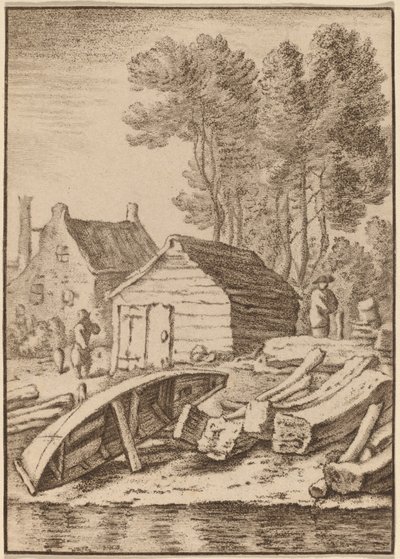 Stocznia autorstwa Cornelis Ploos van Amstel after Herman Saftleven