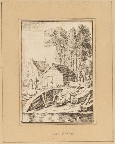 Stocznia autorstwa Cornelis Ploos van Amstel after Herman Saftleven