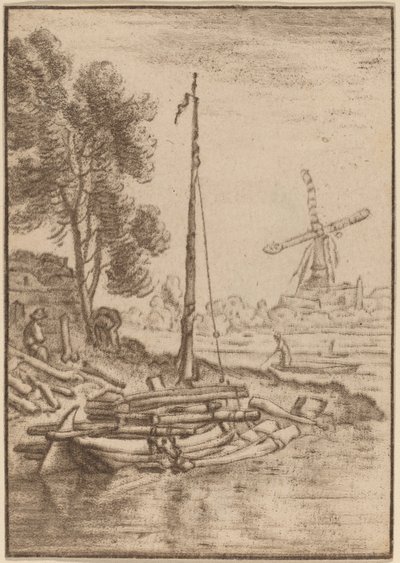 kręta rzeka autorstwa Cornelis Ploos van Amstel after Herman Saftleven