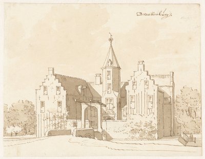 Zamek Drakenburg niedaleko Baarn autorstwa Cornelis Pronk (possibly)