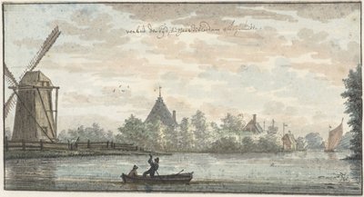 Wiatrak „De Vos” i dom „Verbeid Den Tijd” na Drecht między Leimuiden i Bilderdam autorstwa Cornelis Pronk (possibly)