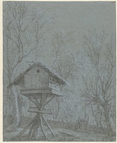 Gołębnik między drzewami autorstwa Cornelis Saftleven (possibly)
