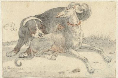 Chart i pies kuropatwy autorstwa Cornelis Saftleven