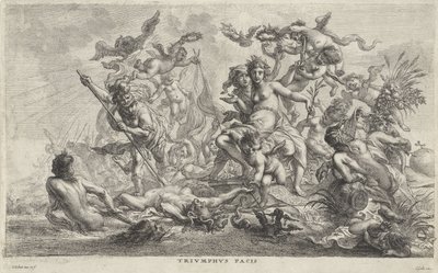 Alegoria op de vrede Triumf Pokoju (tytuł na obiekcie) autorstwa Cornelis Schut (I)