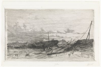 Przełamanie grobli w Arnhem, 1855 autorstwa Cornelis Springer
