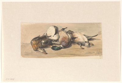Martwa natura z czterema kaczkami autorstwa Cornelis Springer