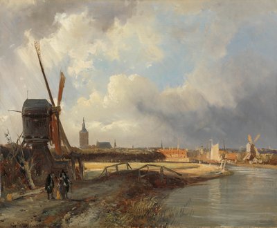 Widok na Hagę Widok Hagi z Delftse Vaart w XVII wieku autorstwa Cornelis Springer